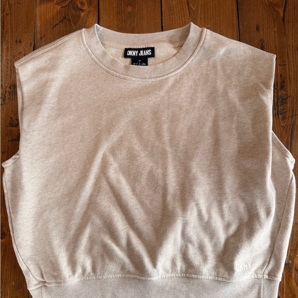 DKNY Jeans Tan Crew Neck Top